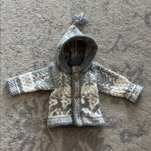 Wool Hooded Sweater, Size 6-18 months